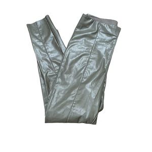 H&M Dark Taupe Faux Leather Leggings Size 12